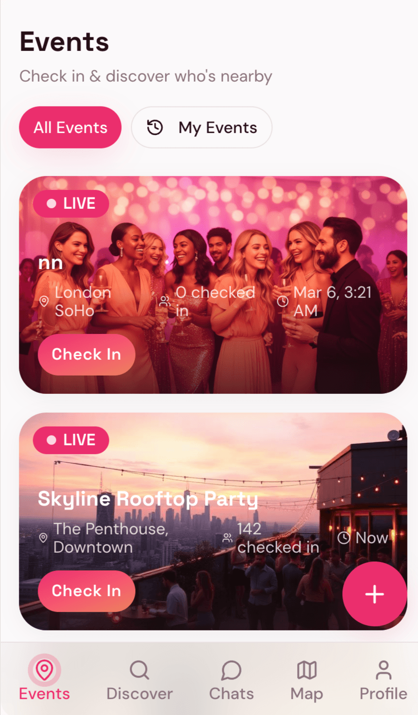 Events screen